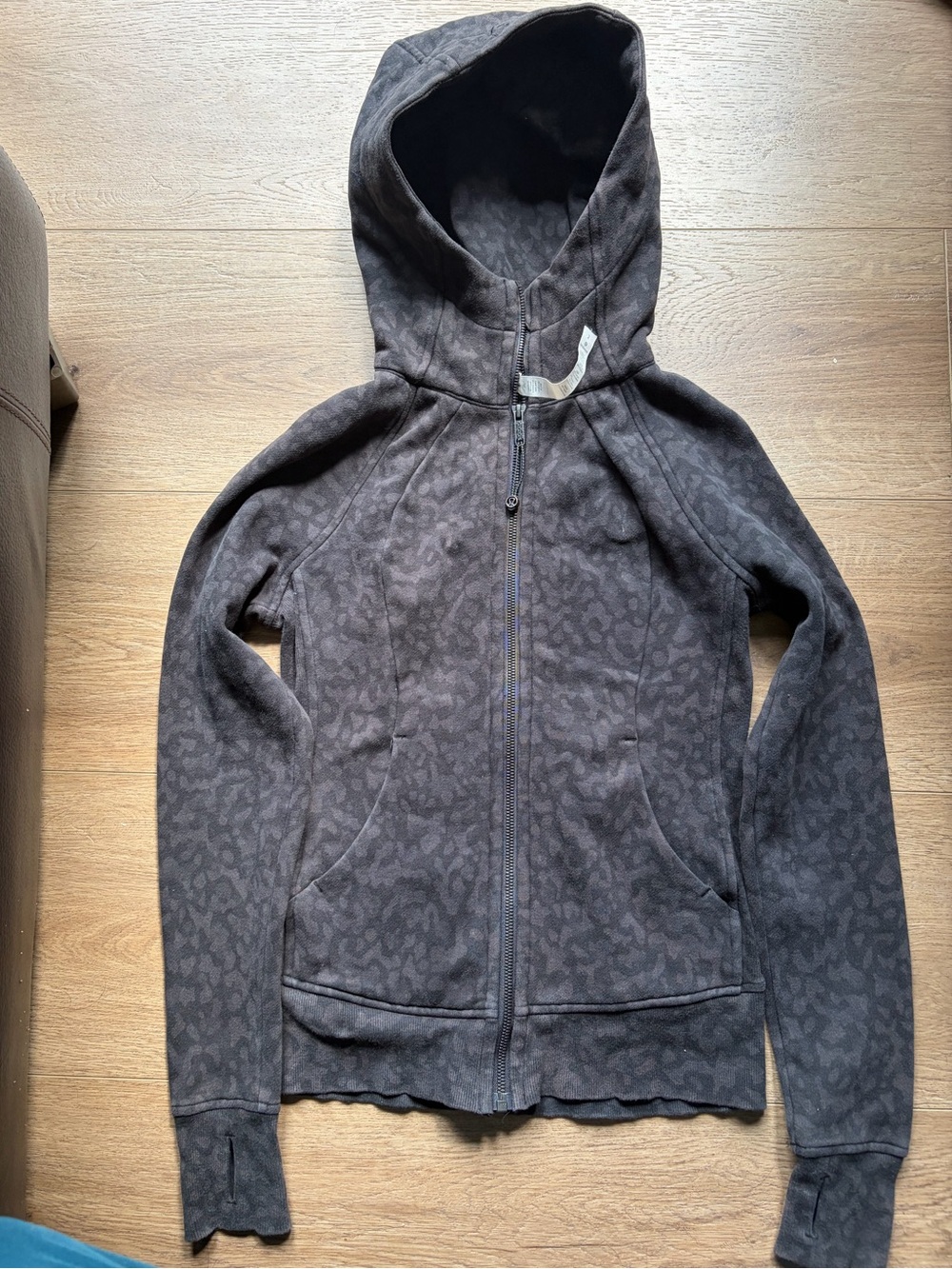 lululemon athletica Dark Charcoal Leopard-Print Zip Hoodie